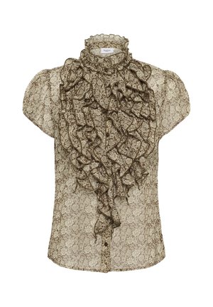 Saint Tropez, LILJASZ CRINKLE SHORT SLEEVE - Nööpidega pluus - dark earth flower paper
