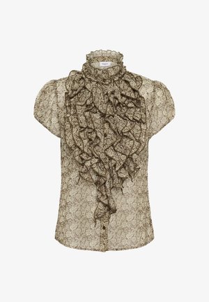 Saint Tropez, LILJASZ CRINKLE SHORT SLEEVE - Nööpidega pluus - dark earth flower paper