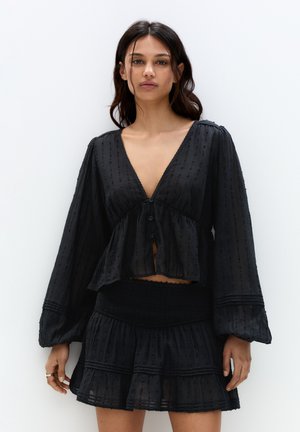 PULL&BEAR Bluză - black