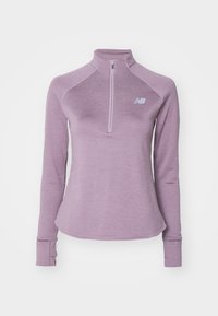 ATHLETICS GRID 1/2 ZIP - Top dugih rukava - ice wine heather