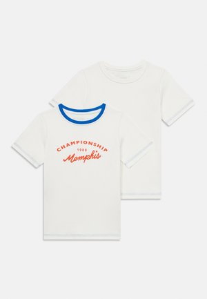 2 PACK - Print T-shirt - off white/blue