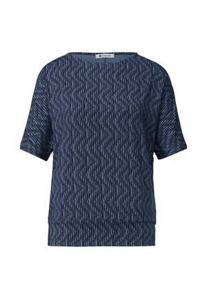 Street One, SHIRT MIT BOAT NECK UND ELASTIKBUND - T-shirt imprimé - ashen blue