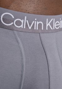Grå bomullsboxershorts med sydd detalj og en hvit elastisk midjebånd med "Calvin Klein" logo. Glatt tekstur med en tettsittende passform.