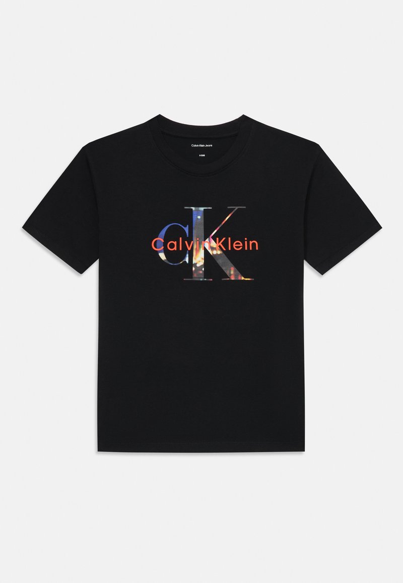 Calvin Klein Jeans FIELED PHOTO MONO UNISEX - Apdrukāts T-krekls - black