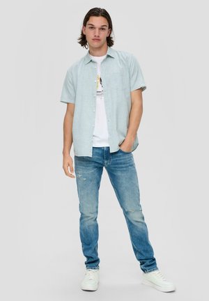 QS Hemd - helles türkis