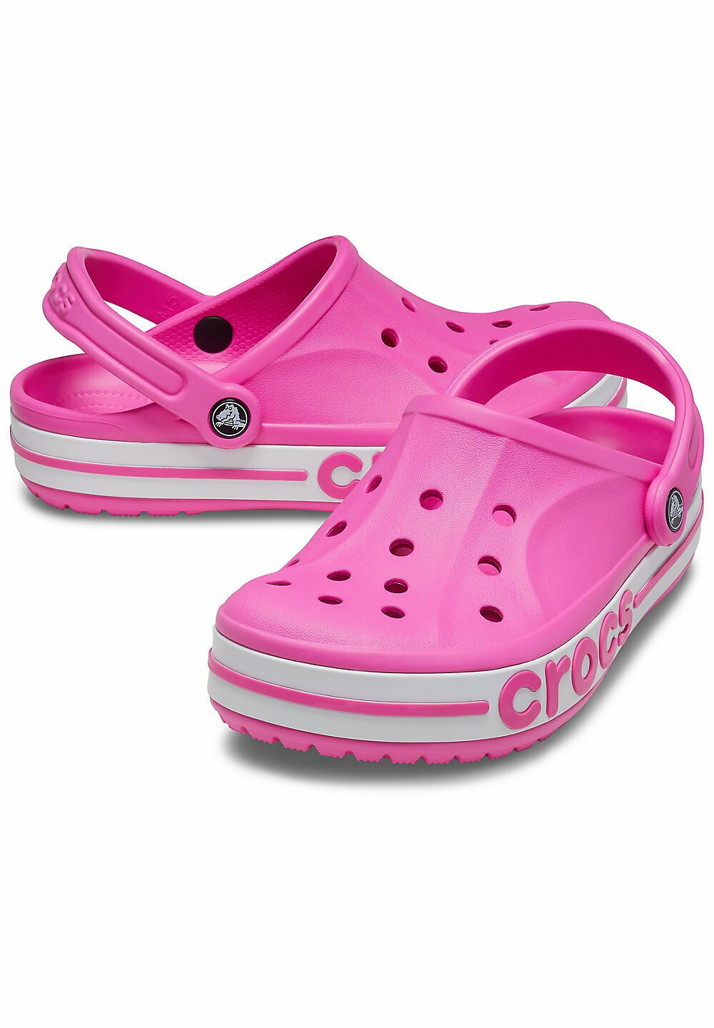 Crocs BAYABAND - Sandalias planas - electric pink/fucsia neón - Zalando.es