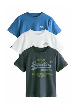 REGULAR FIT - COLLEGIATE T-SHIRTS 3 PACK  - Nyomott mintás póló - blue