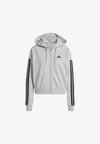 ESSENTIALS 3 STRIPES FRENCH TERRY FULL ZIP - Sweater met rits - medium grey heather black