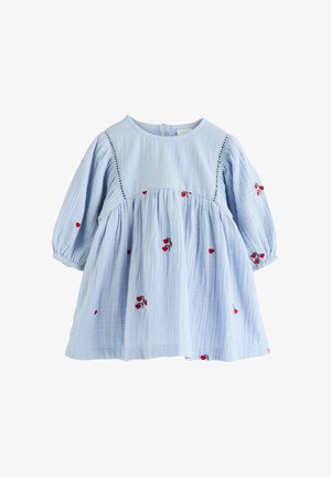 Next, REGULAR FIT - LONG SLEEVE EMBROIDERED - Vestido informal - blue/red