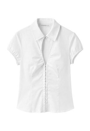 Stradivarius, CUT-OUT SHORT SLEEVE SHIRT - Blouse - white