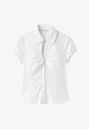 Stradivarius, CUT-OUT SHORT SLEEVE SHIRT - Blúzka - white