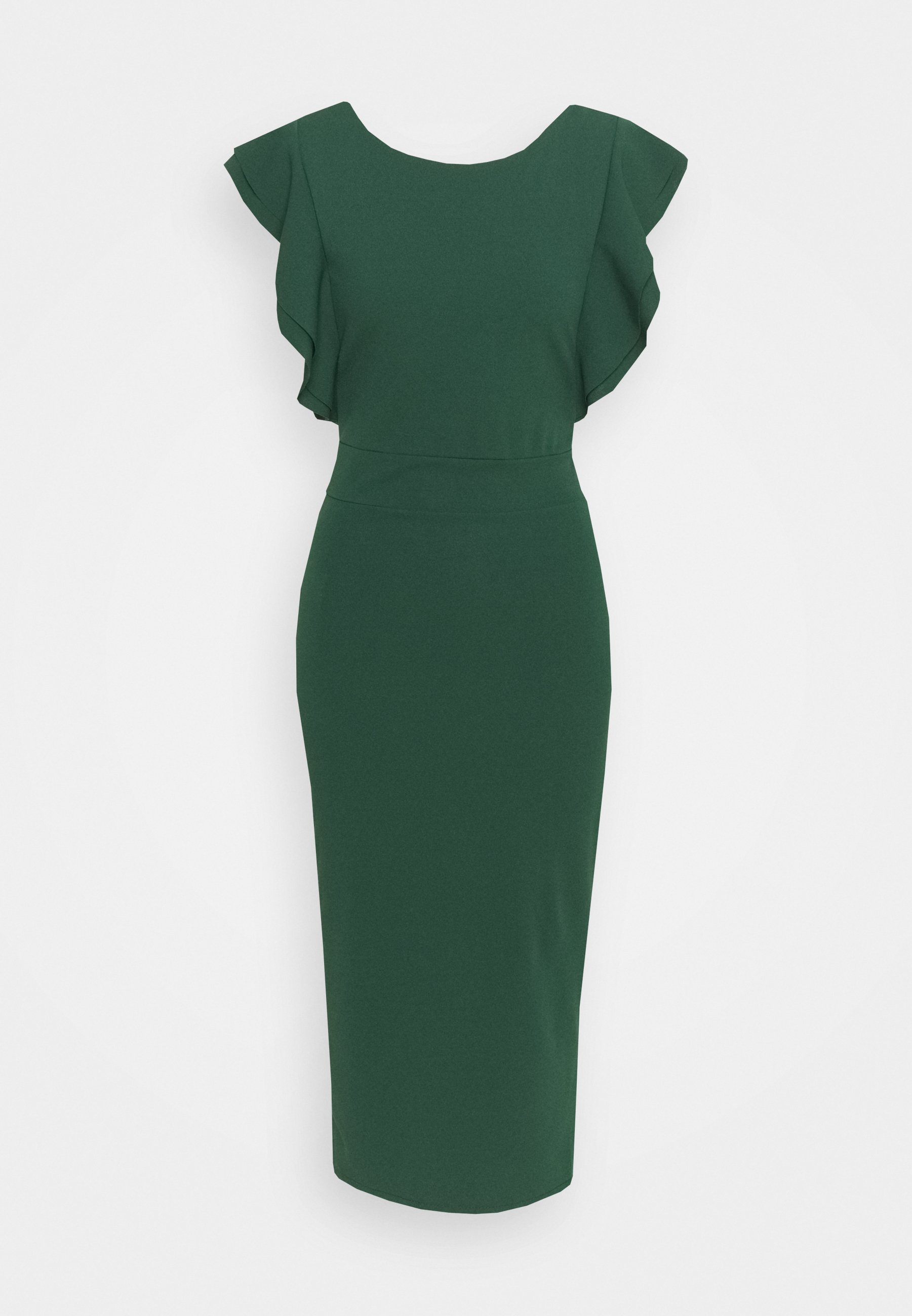 Wal G Tall Frill Sleeve Midi Dress Etuikleid Forest Green Dunkelgrun Zalando De 