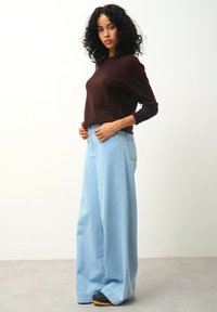 Authentic Cashmere COL ROND BOUTONNÉ DOS - Maglione - choco