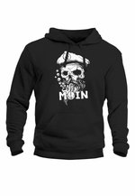 Neverless Maglietta Uomo Moin Capitano Teschio - T-Shirt Hamburg Style Con Barba E Ancora, Nero Regular