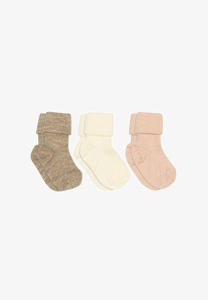 MP Denmark, 3-PACK - Ponožky - light brown melange