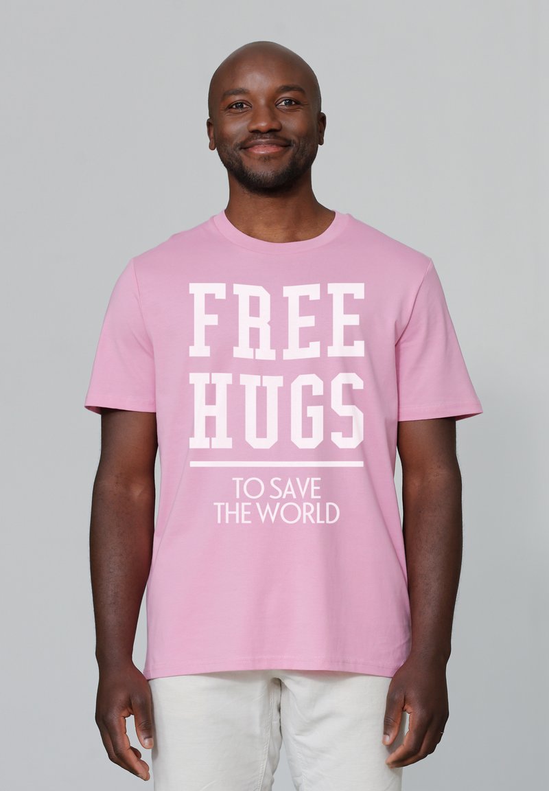 watapparel FREE HUGS TO SAVE THE WORLD - T-Shirt print - bubble pink