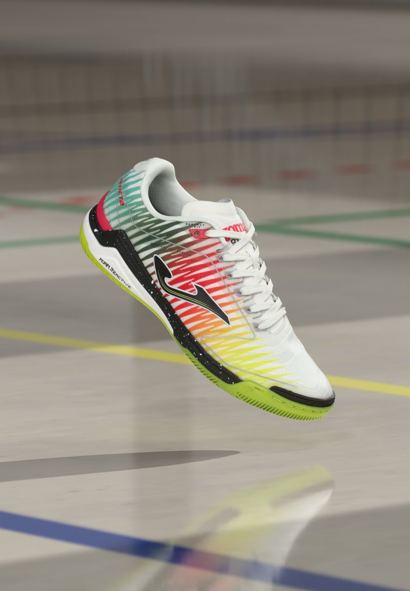 Joma INVICTO - Indoor football boots - white/yellow/red/white - Zalando