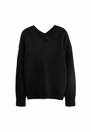 V-NECK - Pullover - black