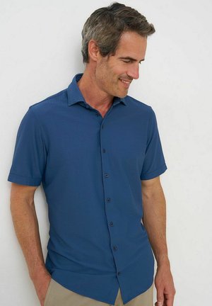R2 Amsterdam R2 SHIRT SEERSUCKER SHORT SLEEVES - Overhemd - navy