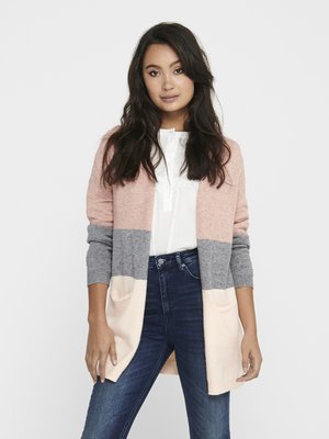 ONLQUEEN LONG CARDIGAN - Cardigan - misty rose/mottled grey melange/cloud pink melange