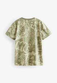 Next ALL OVER SHORT SLEEVE STANDARD - T-shirt med print - khaki green graffiti