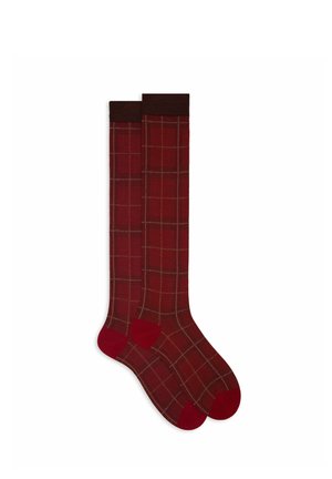 WITH TARTAN MOTIF - Kniestrümpfe - amaranto
