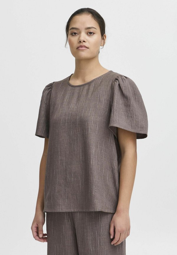 Blouse - teak w pinst