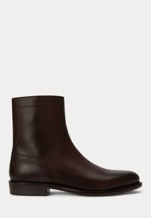 Polo Ralph Lauren, OWEN LEATHER ZIP ANKLE BOOT - Класически боти до глезена - dark brown
