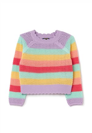 STRIPED WITH OPENWORK DESIGN. - Jumper - yellow purple