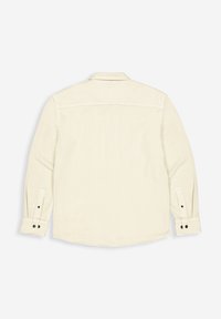 Crème lange mouwen shirt van zachte stof, met een button-down kraag en manchetten, een afgeronde zoom en een eenvoudige achterkant.