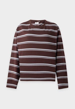 ONLY Carmakoma, CARFREJA STRIPE WIDE SLEEVE  - Longsleeve - coffee bean/ballad blue