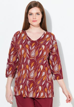PAISLEY PRINT 3/4 SLEEVE - Haut de pyjama - dark cherry red