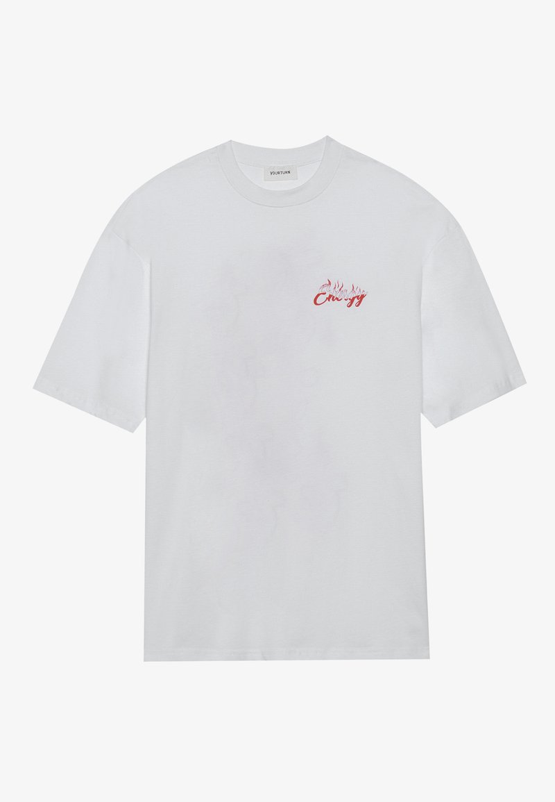 YOURTURN T-shirt print wit YOURTURN T-shirt print wit
