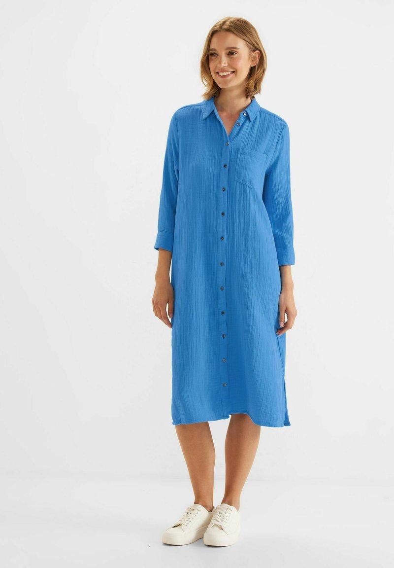 STREET ONE Maglietta Donna Manica Corta Girocollo, Splash Blue, Taglia 38 – T-shirt Leggera E Versatile Per L'Estate