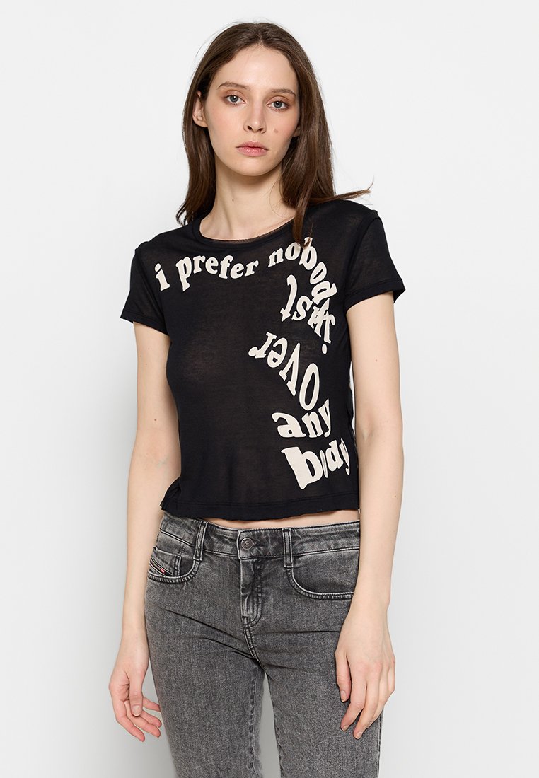 Diesel T-shirt print zwart Diesel T-shirt print zwart