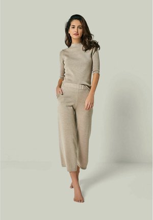 MERINO WOLLE LOUNGEWEAR SET 2 TEILIG - Nachtwäsche Set - taupe