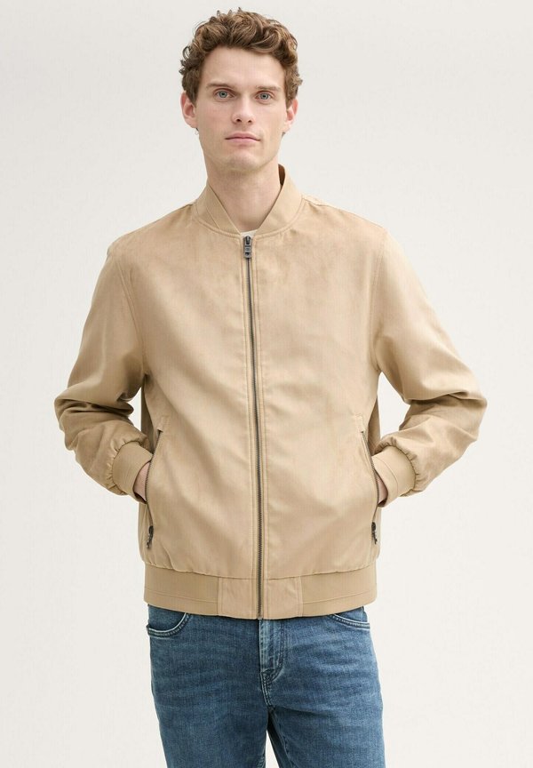 Kunstlederjacke - cement beige