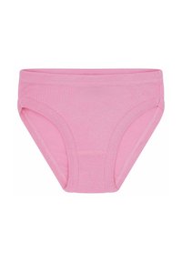 Rosa Baumwollunterhose mit elastischem Bund, glatter Textur und Standardschnitt. Verfügt über genähte Kanten und einen bequemen Sitz.