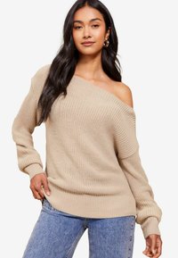 Friends Like These OFF THE SHOULDER - Strickpullover - stone