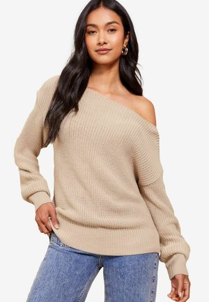 Friends Like These OFF THE SHOULDER - Strickpullover - stone