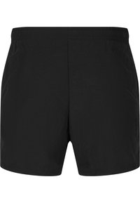 Shorts noirs en tissu léger, avec une taille élastique, un design simple et sans poches visibles ni embellissements.