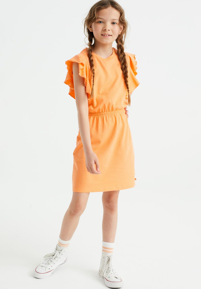 WE Fashion MET STRUCTUUR - Rochie de zi - orange/portocaliu - Zalando.ro