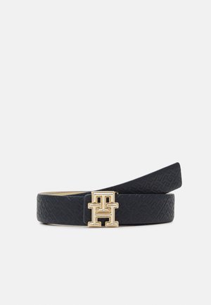 Tommy Hilfiger LOGO BOMBE REV 3.0 - Gürtel - space blue mono/harvest wheat