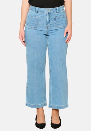 WIDE LEG WITH HIGH WAIST - Straight leg -farkut - blue bleached
