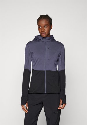 MERINO 200 MID WEIGHT  REAL FLEECE DESCENDER  ZIP HOODIE - Felpa con zip - graphite/black