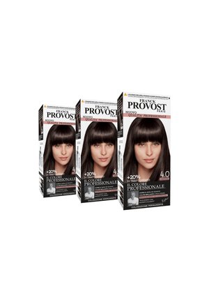 FRANCK PROVOST TINTA CAPELLI COLORE PROFESSIONALE A DOMICILIO VALORIZZA RIFLESSI E BRILLANTEZZA PENNELLO DI PRECISIONE INCLUSO - 3 PACK - Tinte capelli - castano