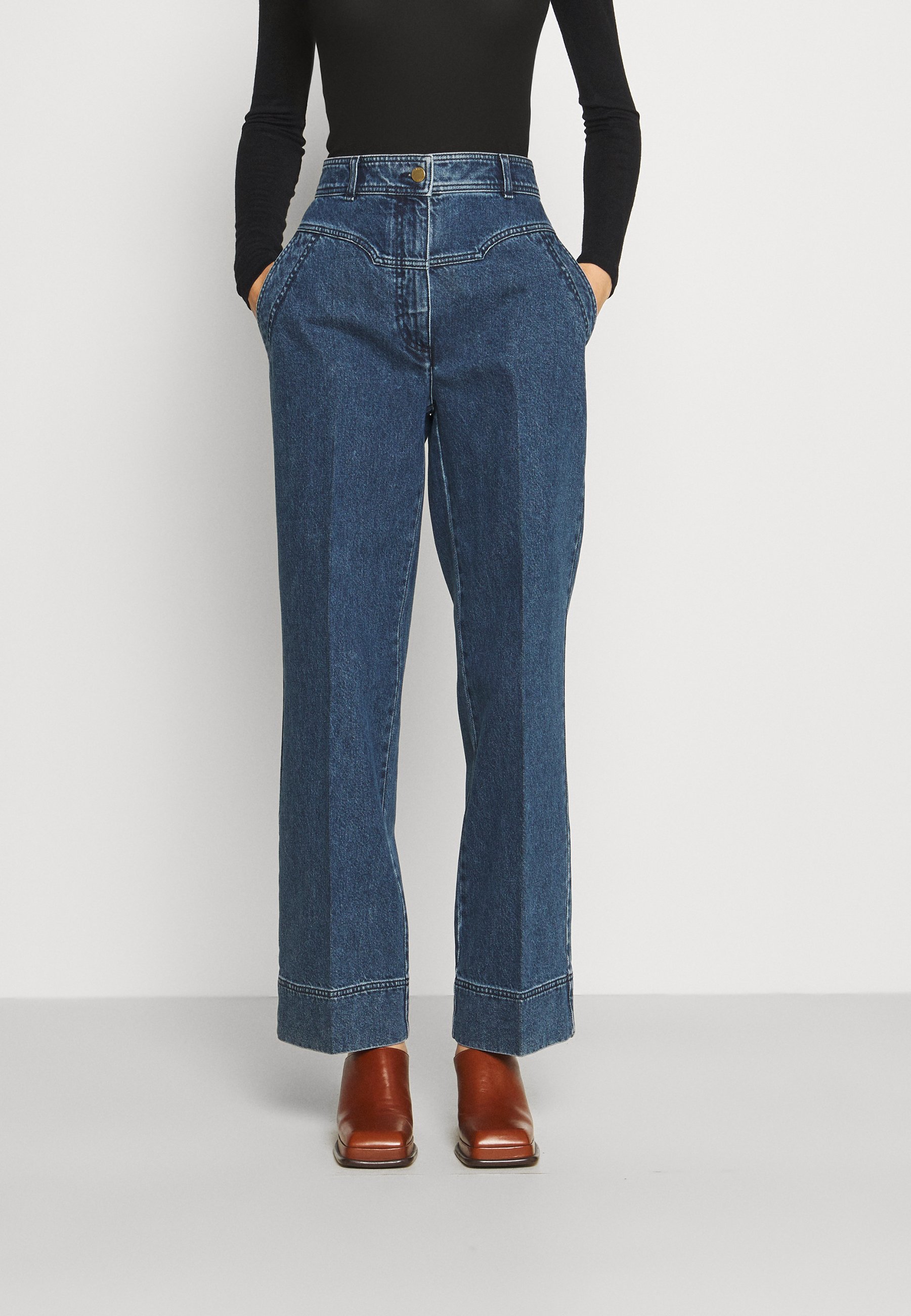 Alberta Ferretti TROUSERS - Laisvo kirpimo džinsai - blue/mėlynų džinsų -  Zalando.lt