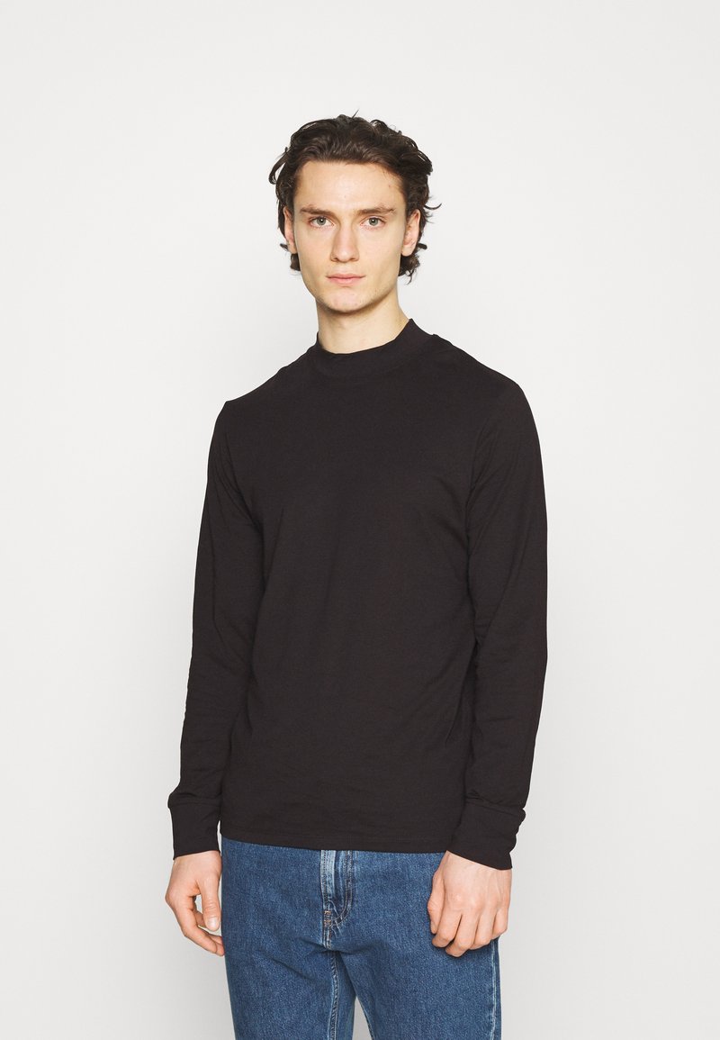 Jack Jones Black Cotton Long Sleeve T-Shirt