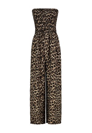 ÄRMELLOSER MIT LEO-MUSTER UND TAILLIERUNG - Jumpsuit - braun