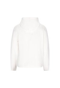 Witte hoodie, gemaakt van gladde stof, met lange mouwen en een relaxte pasvorm. Geen zichtbare patronen of hardwaredetails.